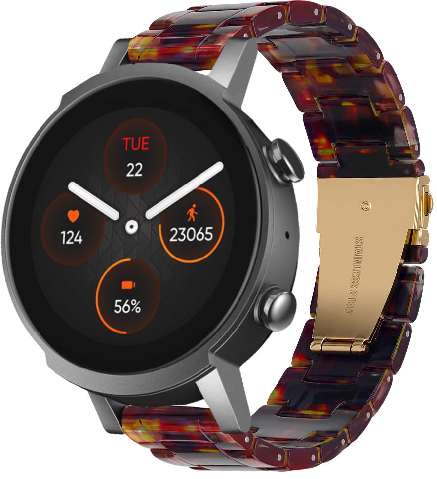 Ремешок из Cмолы Resin для Mobvoi TicWatch E3 Orange Black (28822-47)