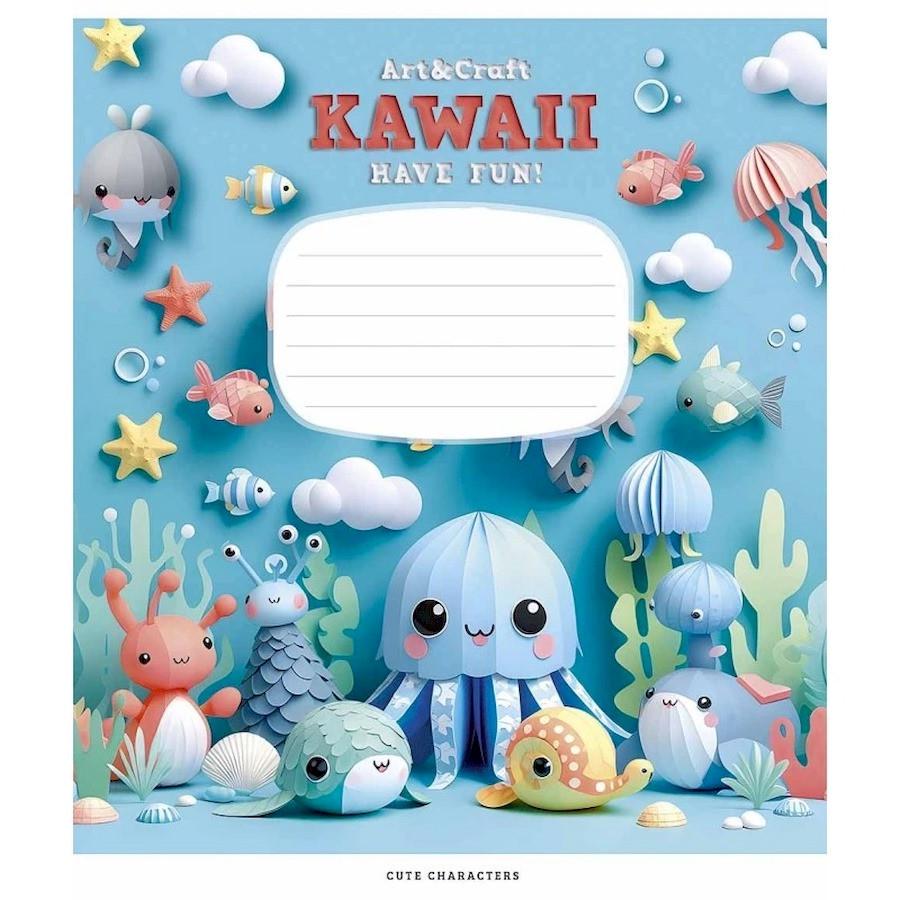Зошит учнівський "Kawaii" 012-3398C-2 в косу лінію 12 аркушів