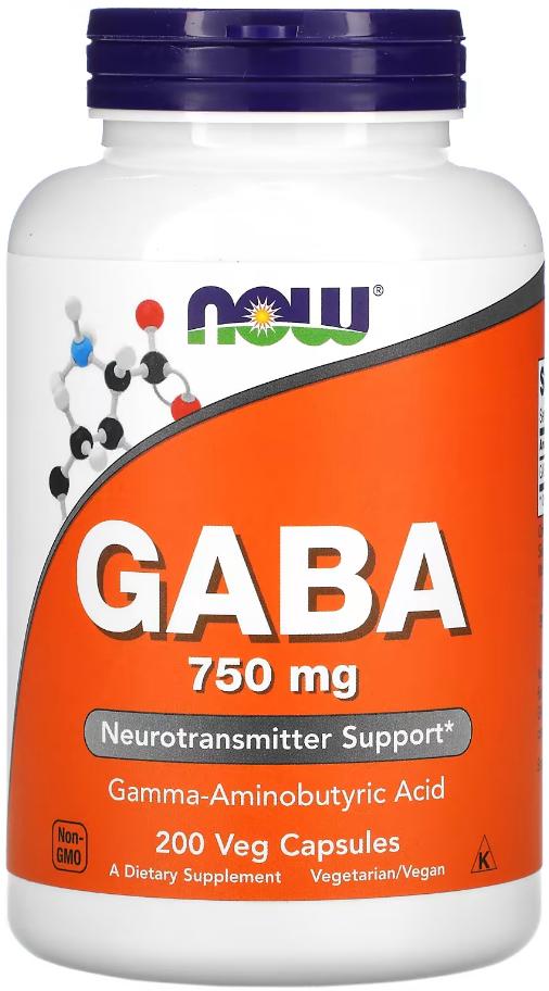 Аминокислота ГАБА ГАМК NOW FOODS Gaba 750 мг 200 капсул
