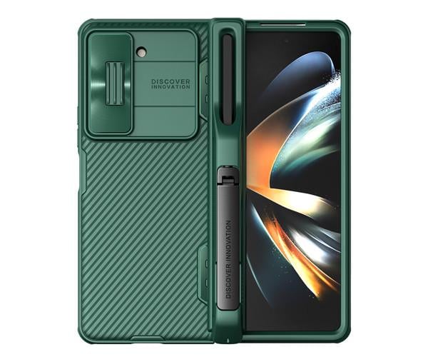 Чохол-накладка Nillkin Cam Shield Pen Holder для Samsung Galaxy Z Fold5 з підставкою та тримачем для стилуса Зелёный