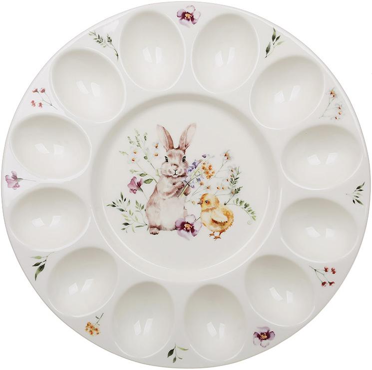 Блюдо фарфоровое Spring Story для 12-ти яиц 27 см