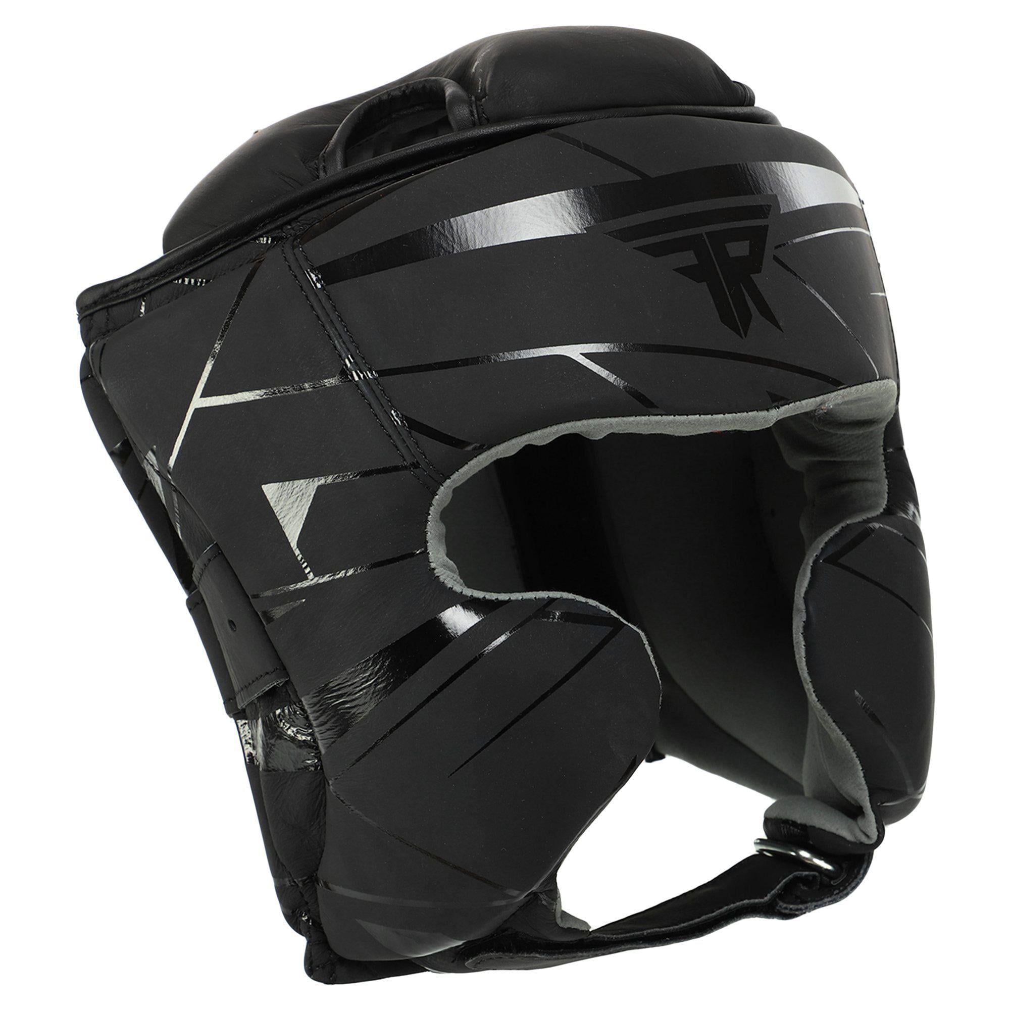 Шлем боксерский с полной защитой FISTRAGE INTENSE FIGHTER кожаный S Серо-черный (33229423)