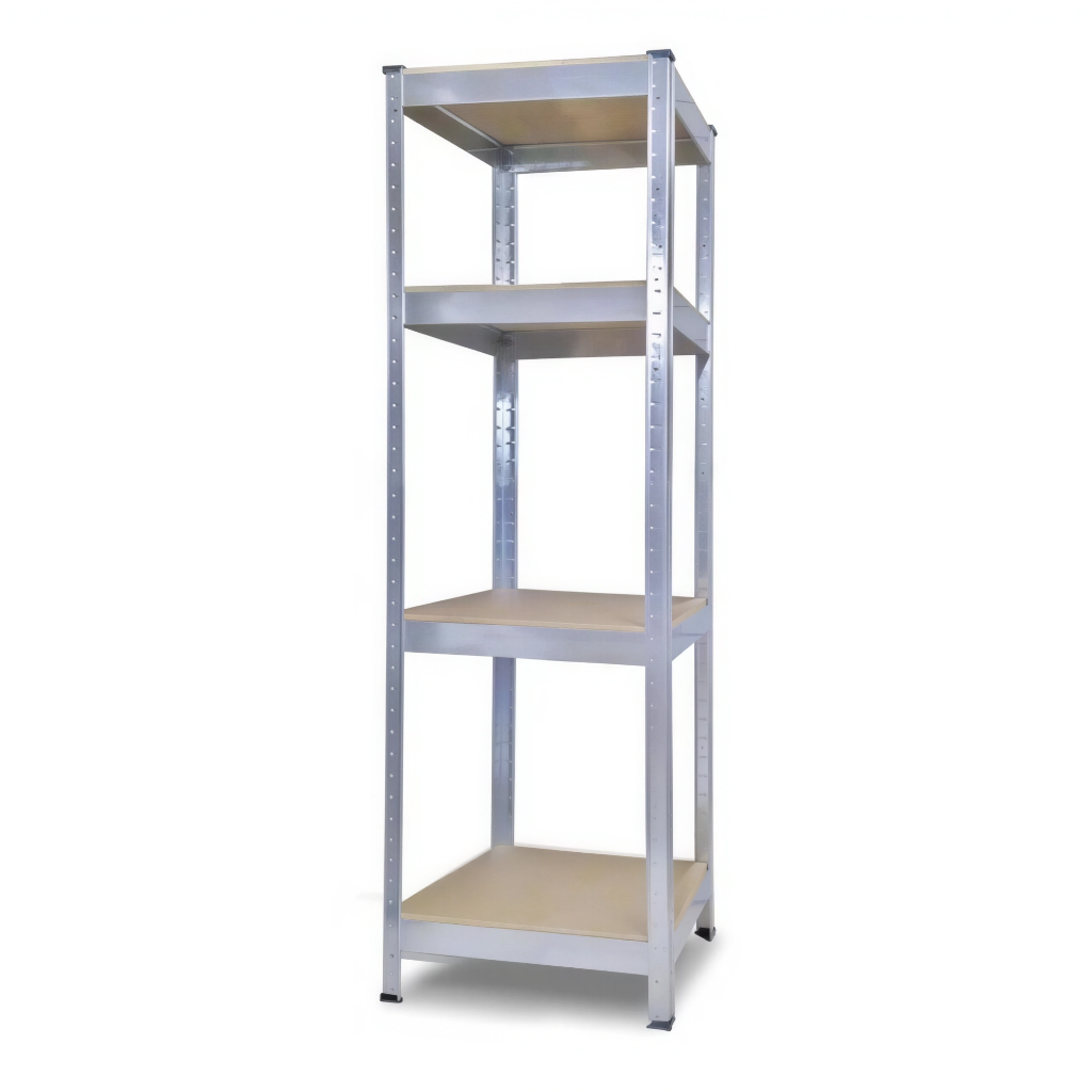 Стеллаж металлический БОНА-ПРО 240x30x30 см 4 полки ДСП 16 мм Цинк (59184)