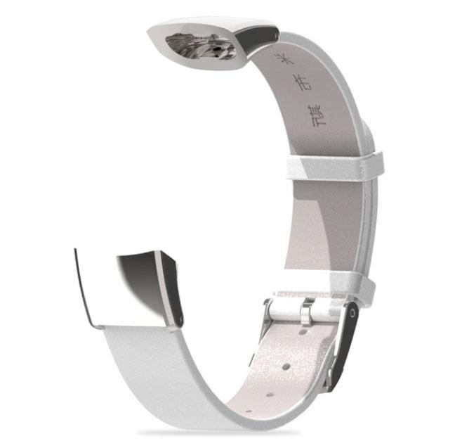 Кожаный ремешок Primo Mijobs для фитнес-браслета Huawei Honor Band 4/5 Silver/White (1039651222)