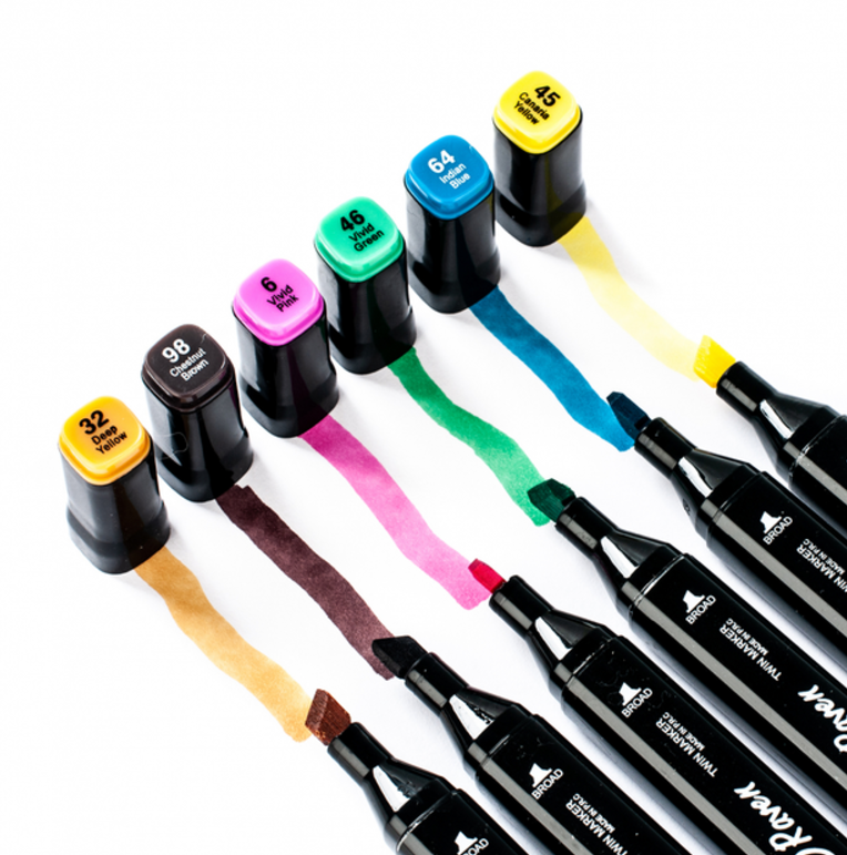 Набор двухсторонних маркеров для скетчинга в чехле 168 шт. (2424735103) - фото 2