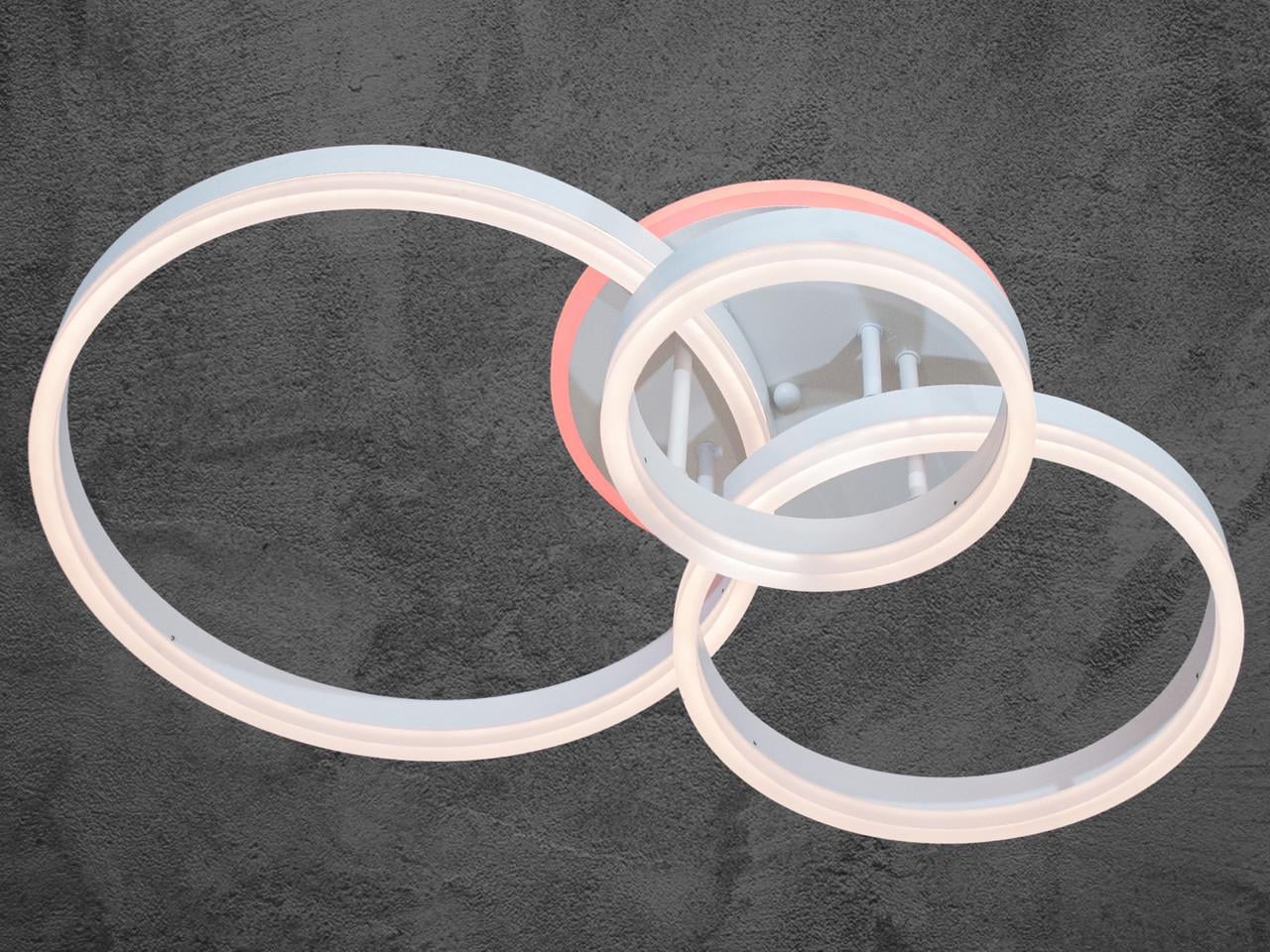 Люстра LED в спальню с диммером 8174-3WH-LS 90W на 13м2 Белый (2412695728)