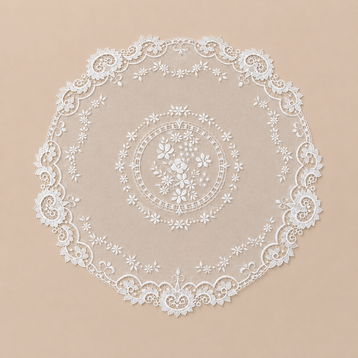 Серветка мереживна сервірувальна Lace Garland 40 см Молочний білий (445-271) Серветка мереживна сервірувальна Lace Garland 40 см Молочний білий (445-271)