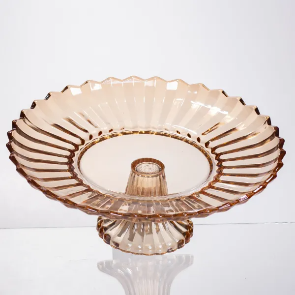 Фруктовница на ножке стеклянная 29 см Коричневый - фото 2 Фруктовница на ножке стеклянная 29 см Коричневый - фото 2