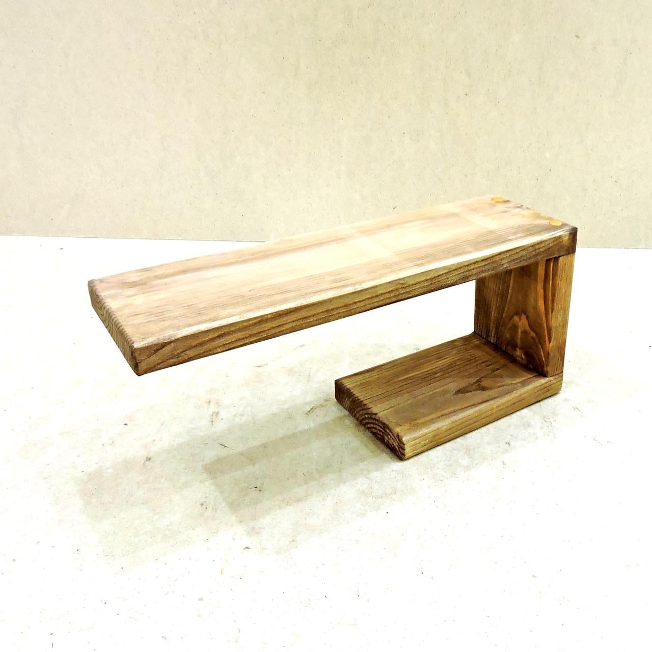 Полка настенная из дерева Бордже левая инверсия Мускат (НСП-0012207)