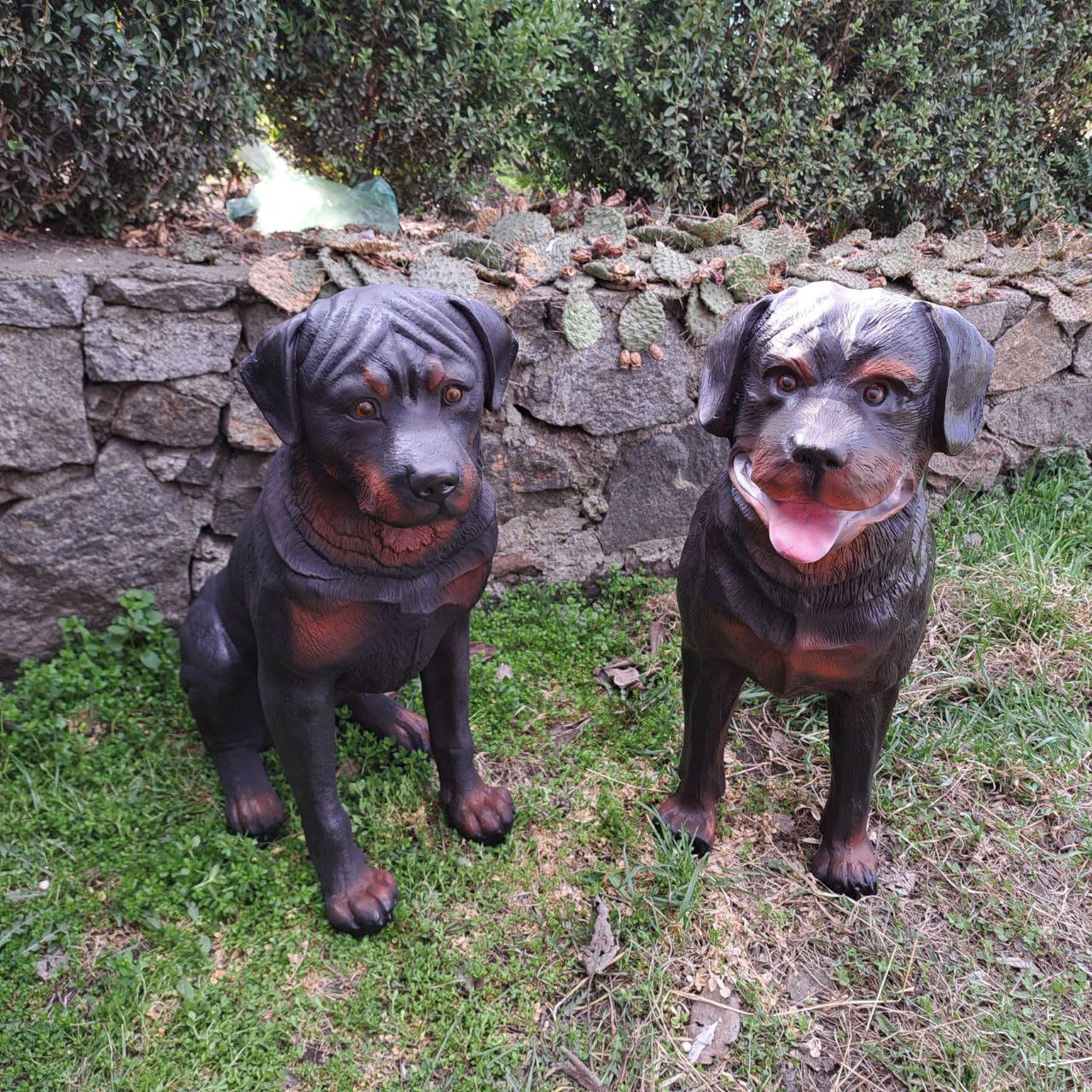 Комплект садовых фигур Ротвейлер 2 шт. (4314) - фото 4 Комплект садовых фигур Ротвейлер 2 шт. (4314) - фото 4