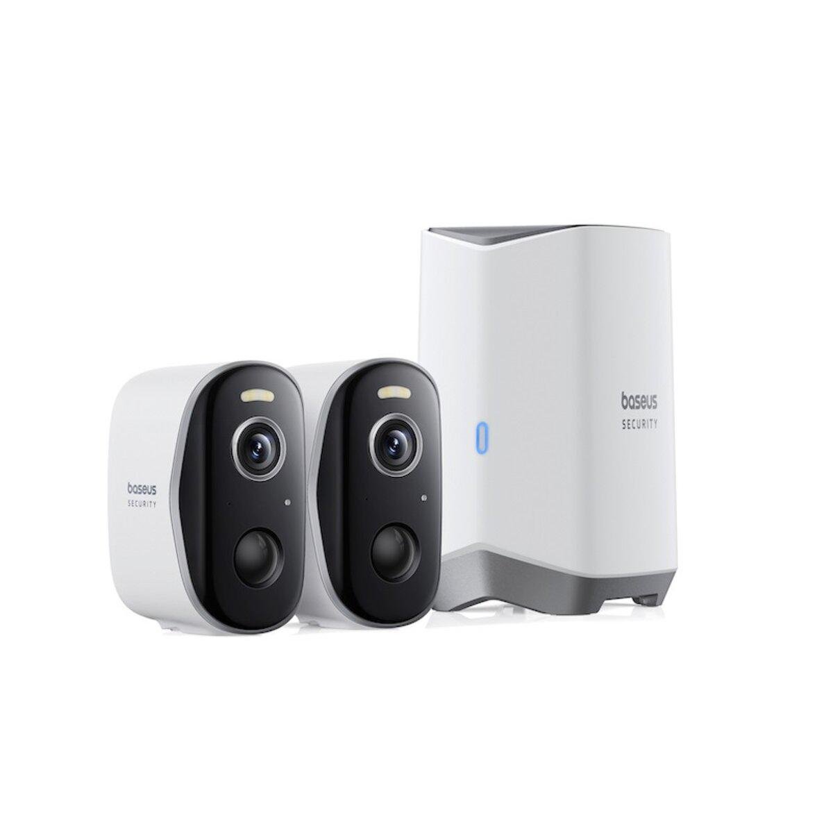 Комплект беспроводных IP-камер BASEUS N1 Plus 2K с ночным видением и автономной работой Белый (618315) - фото 2
