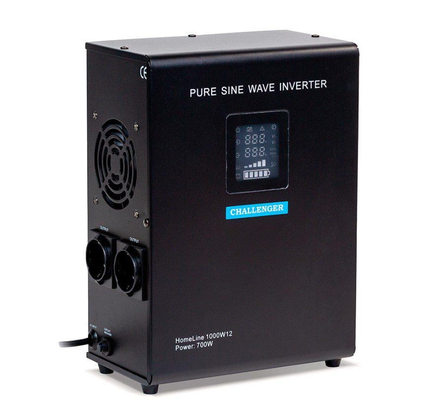 Источник бесперебойного электропитания Challenger HomeLine 1000W12 700 Вт 12V под внешний АКБ заряд 10А/20А (57189)