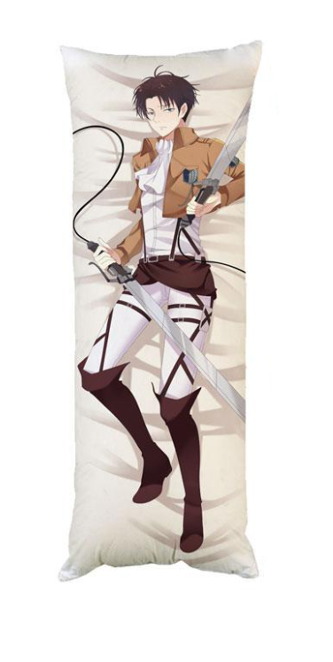 Подушка дакимакура декоративная для обнимания Атака Титанов Леви двухсторонняя 40x120 см