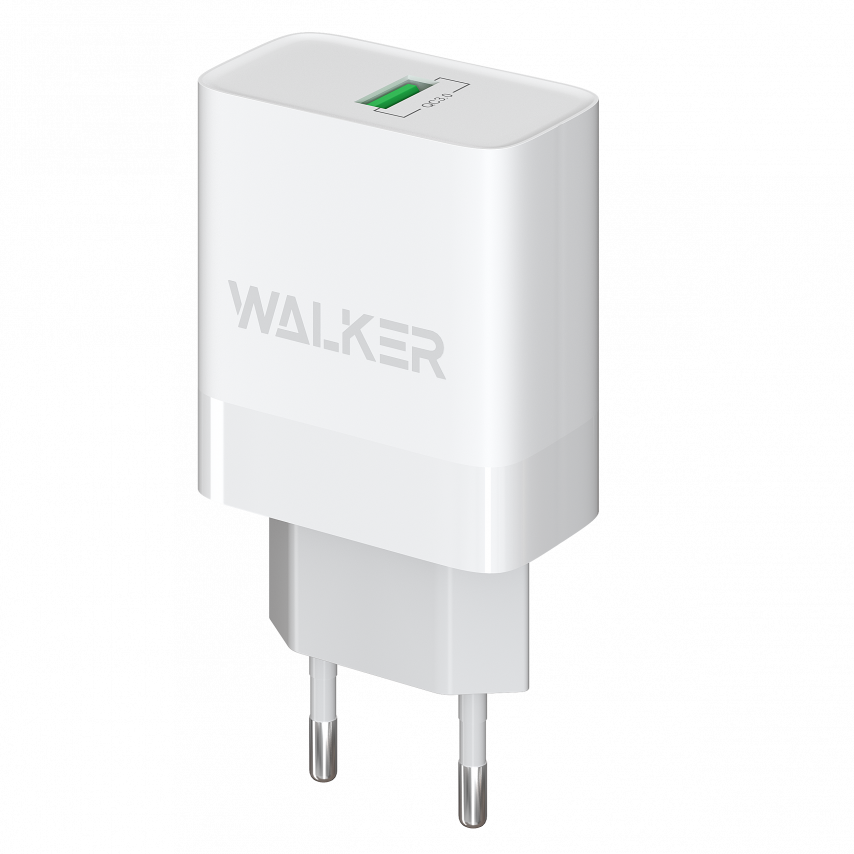 Адаптер Walker 1USB/QC3,0/3A/18 W White (WH-35)