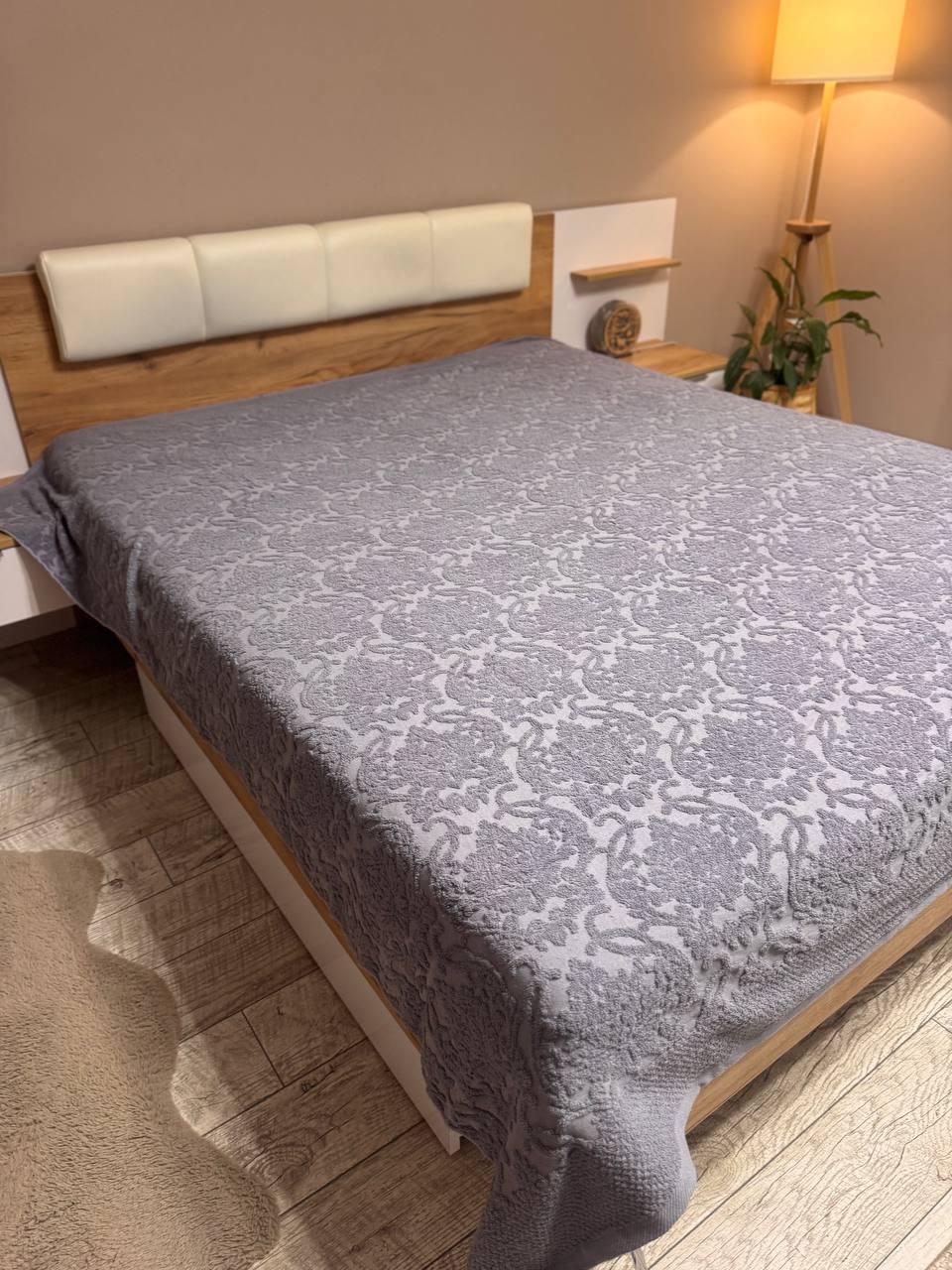 Покривало махрове євро 200х220 см Графітовий (П4К-Al-mahr-pro-002) - фото 2 Покривало махрове євро 200х220 см Графітовий (П4К-Al-mahr-pro-002) - фото 2