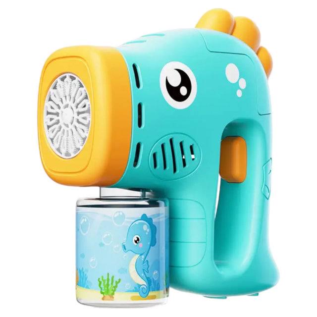 Детский пистолет для мыльных пузырей Party Bubble Gun с подсветкой на батарейках Бирюзовый