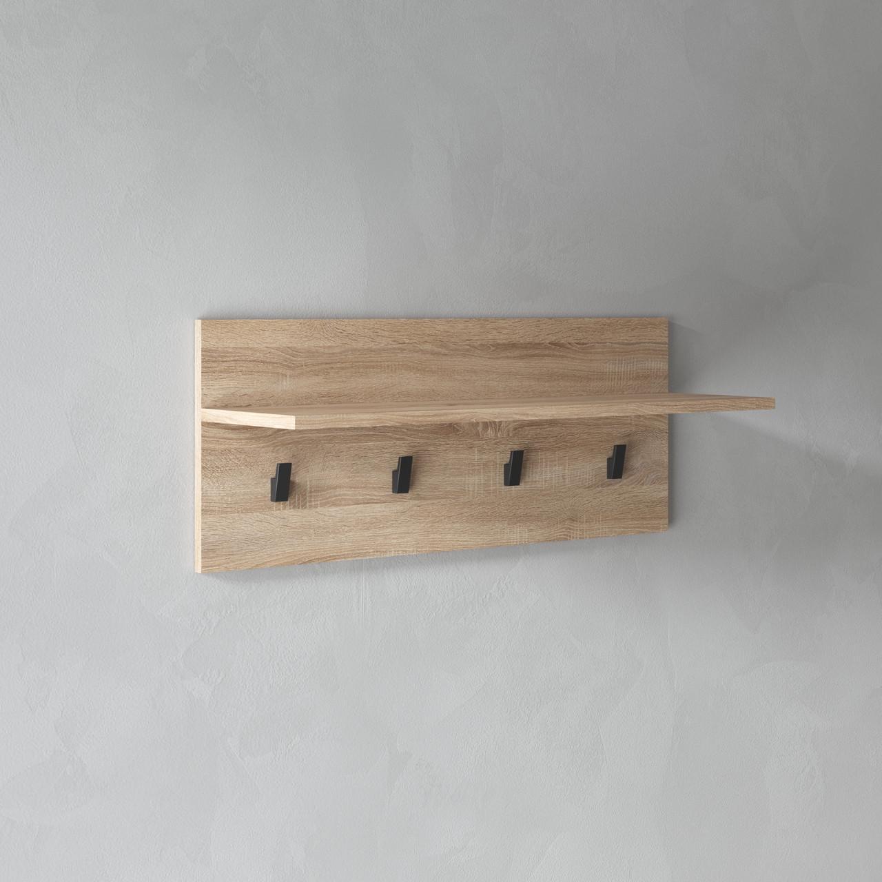 Вешалка настенная VAYS с 4 крючками 80х23,6х32 см Дуб сонома (30381280)