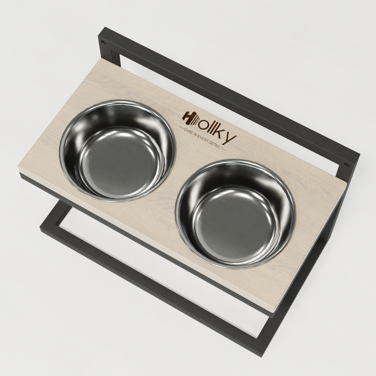 Миски на регулируемой подставке для средних собак Hollky Flex M 2х0,85 л (FM-422530-GRWH) - фото 8