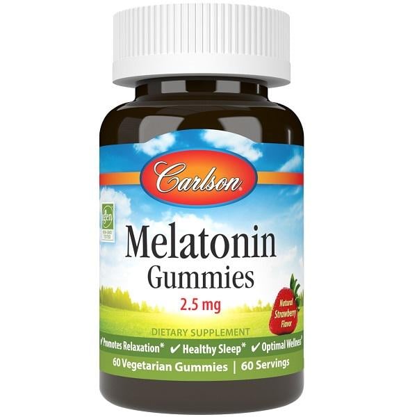 Мелатонін для сну Carlson Labs Melatonin Gummies 2,5 мг 60 Gummies Strawberry