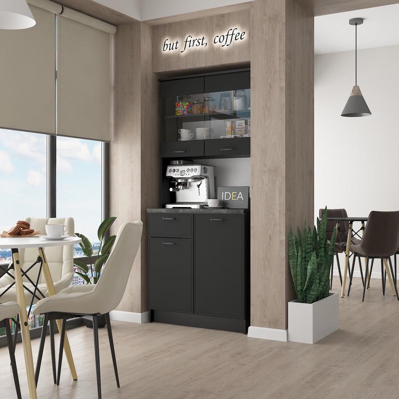 Готовий буфет кухонний Idea К-91.2 80 см Чорний (33543478)