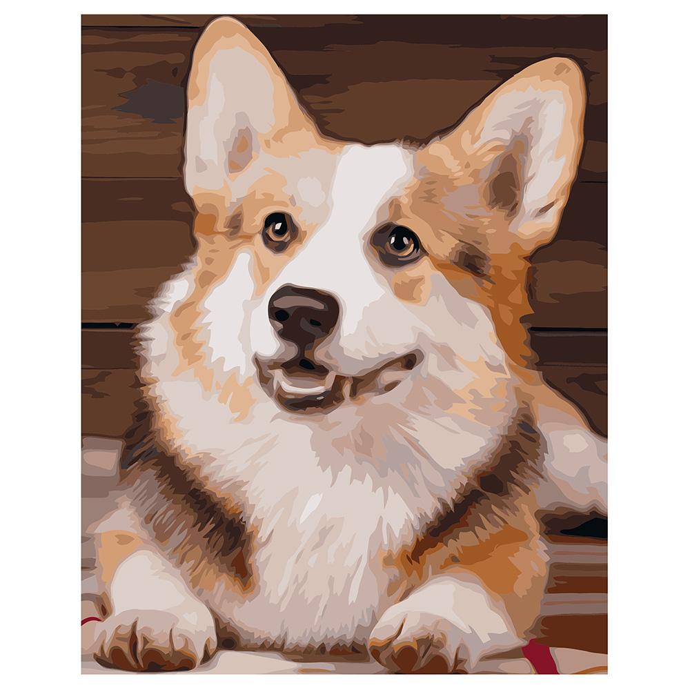 Картина по номерам Strateg Милый корги 40x50 см (VA-1750)