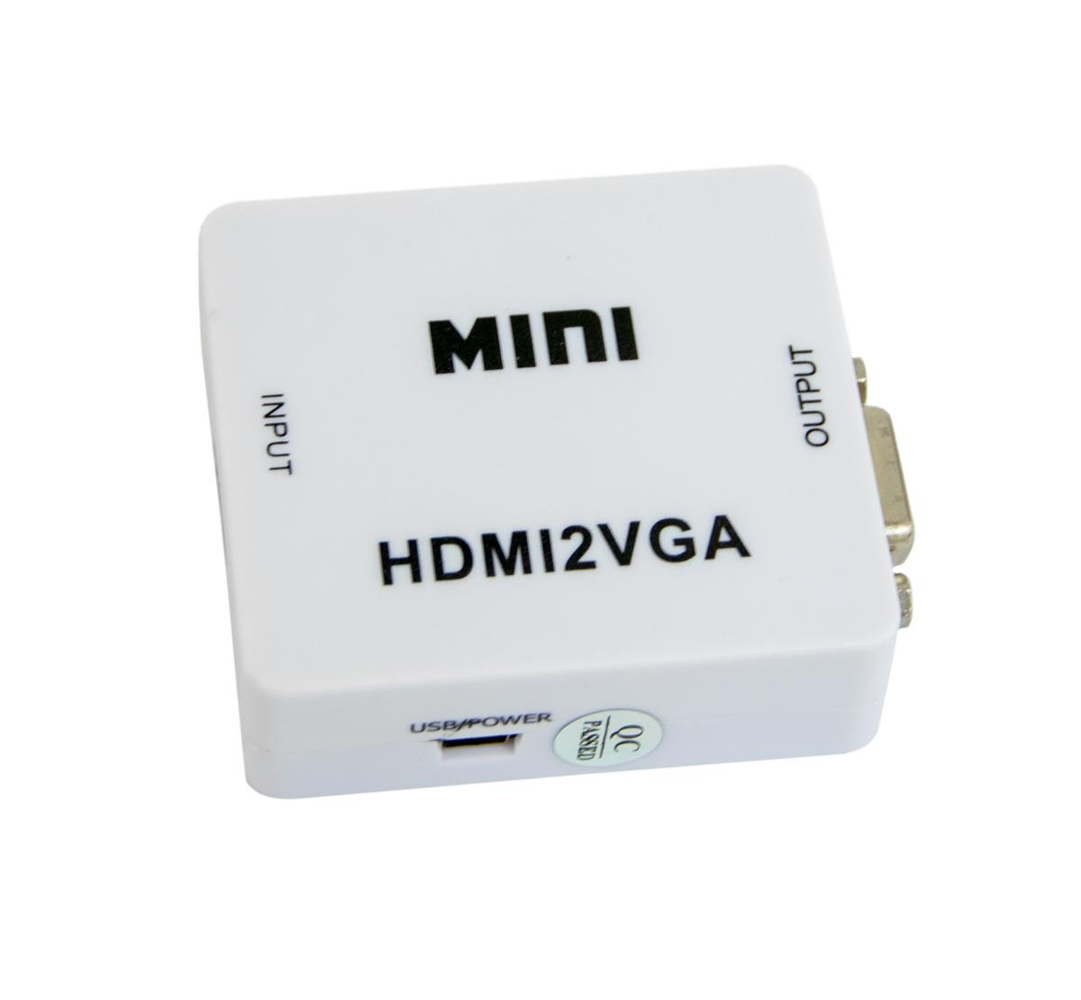 Переходник с HDMI на VGA с дополнительным питанием MINI HDMI2VGA (1008558-White) - фото 1