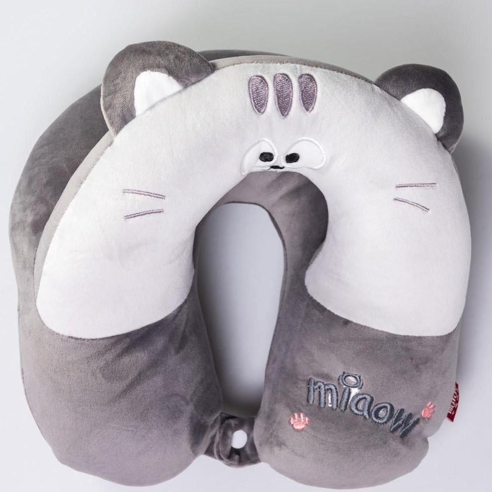 Подушка для шеи Miaow U-образная двойная Серый (HP-56-27G)