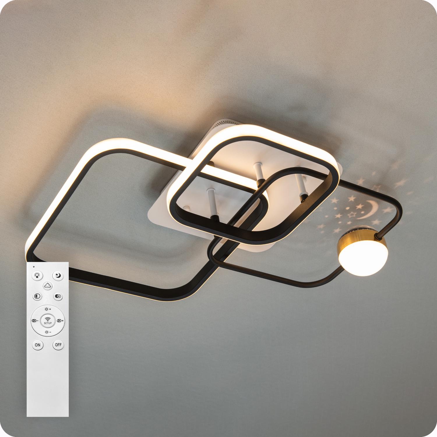 Люстра світлодіодна 517 Dlight з пультом 50 Вт Білий/Чорний (02050)