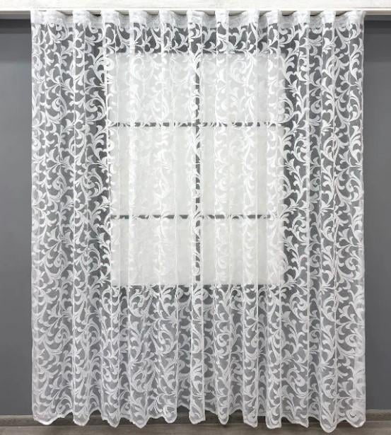 Тюль жаккард 2 м Белый (1611т)