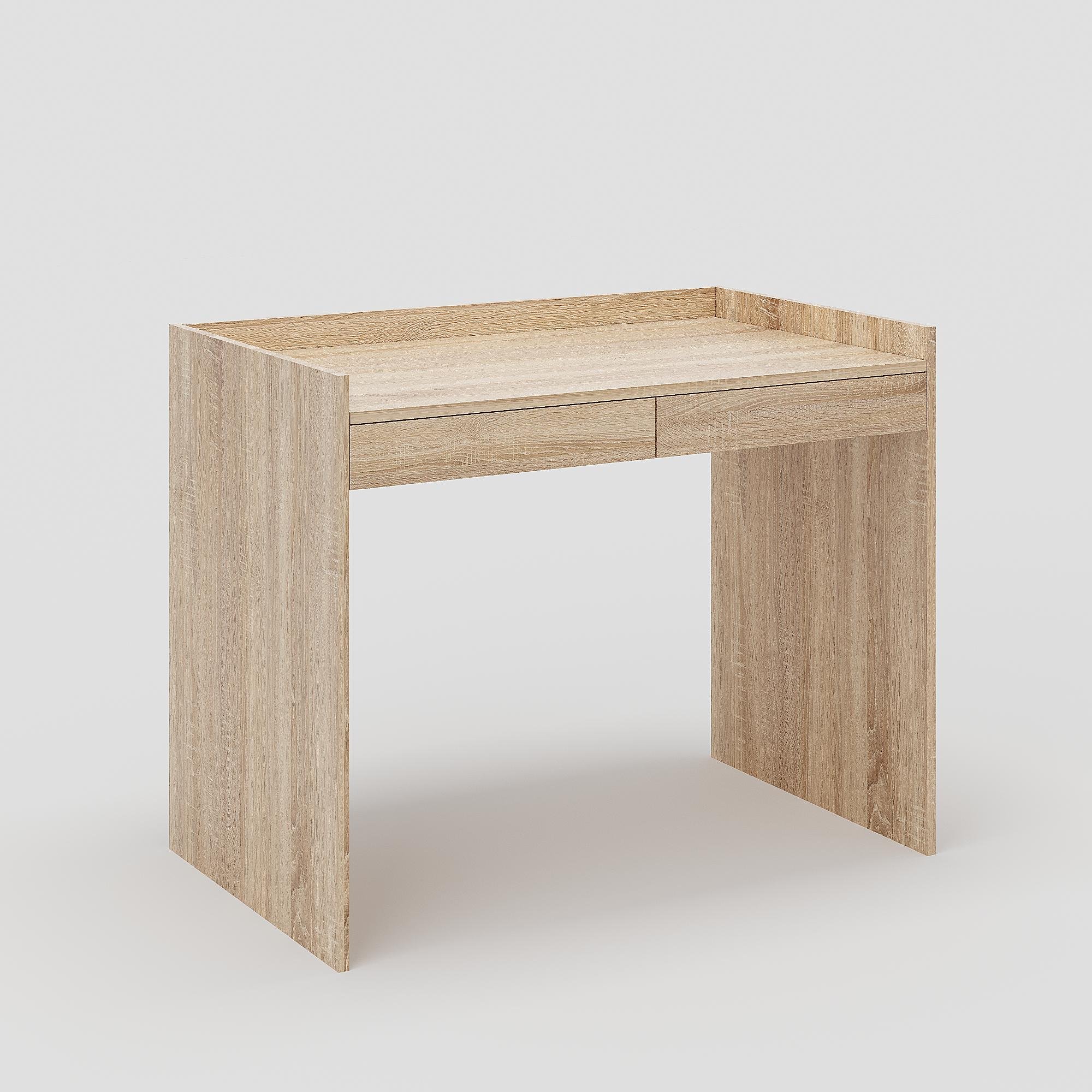 Письменный стол с бортиками и двумя ящиками СП-100-б 800x1000x600 мм Дуб сонома (30166178) - фото 2