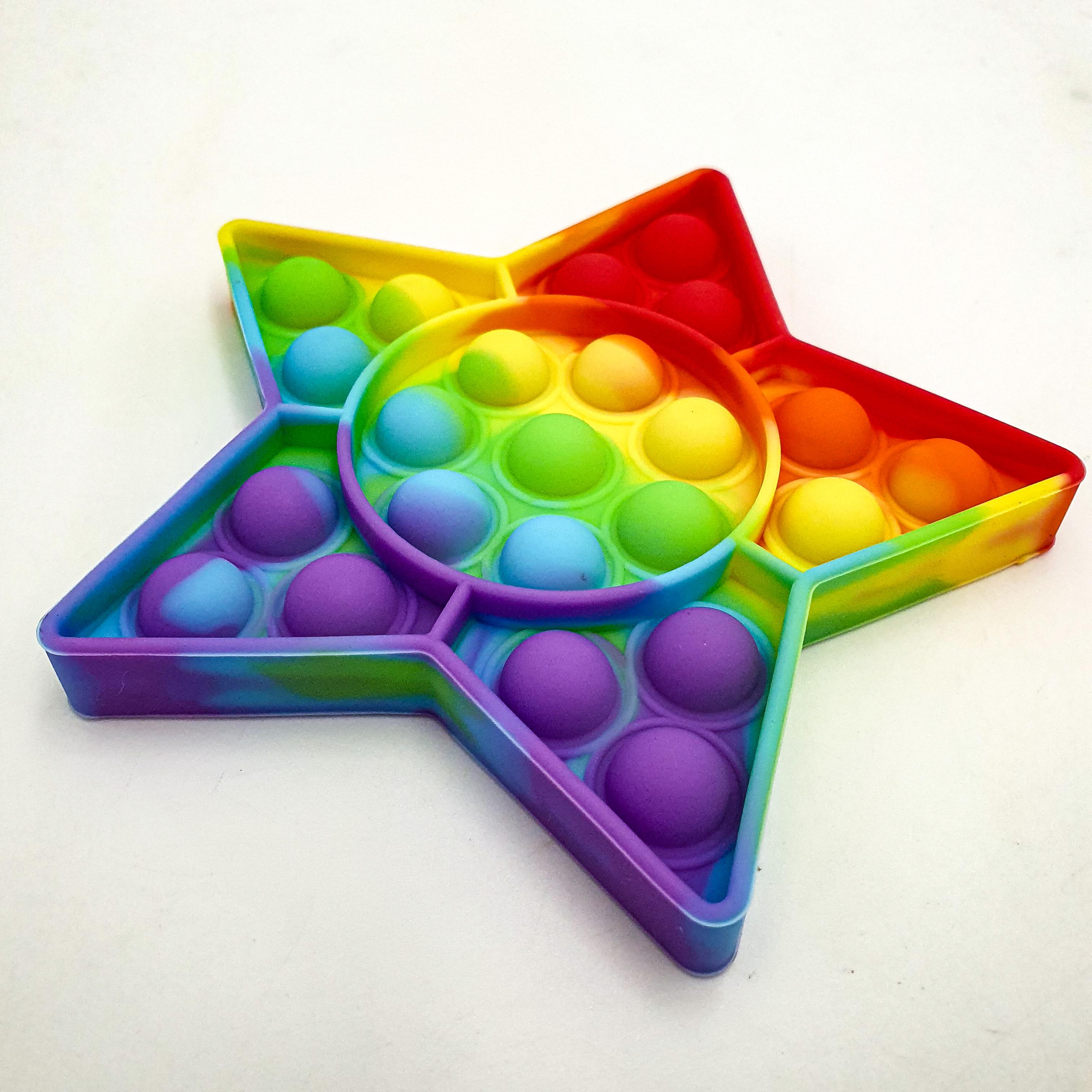 Игрушка-антистресс пупырка UKC Pop It Fidget Звезда Разноцветный (b3d915ae)