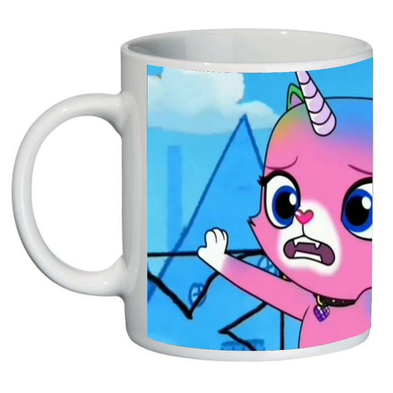 Кружка с принтом SuperCup Радужно бабочковая единорожная кошка (SC-Rainbow Butterfly Unicorn Kitty-0013)