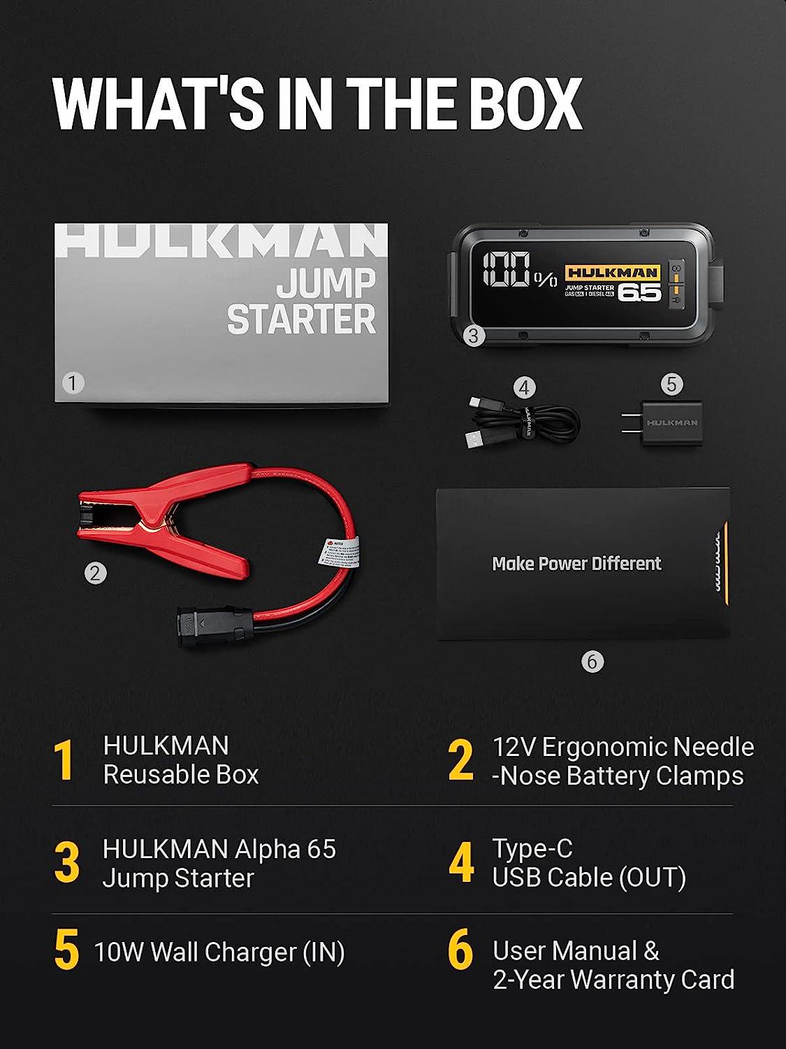 Пусковий пристрій для авто HULKMAN Alpha 65 Jump Starter 1200А (240518) - фото 8