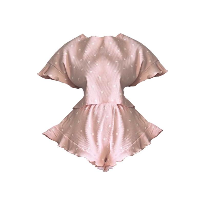 Піжама-комплект жіноча Lesko SM24302Y88DHX футболка та шорти XL Pink (28525440)