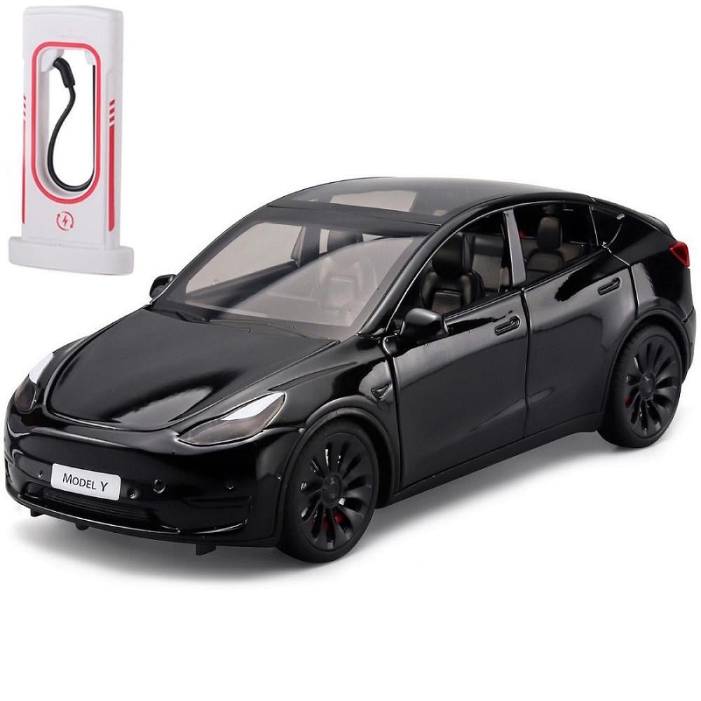 Игрушка машинка Tesla Model Y металлическая с зарядной станцией 1:24 (2407839278)