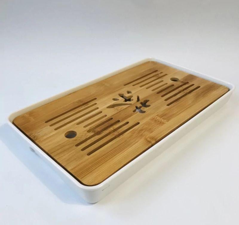 Чайный столик Чабань с поддоном 32,5x19x4 см Белый Чайный столик Чабань с поддоном 32,5x19x4 см Белый