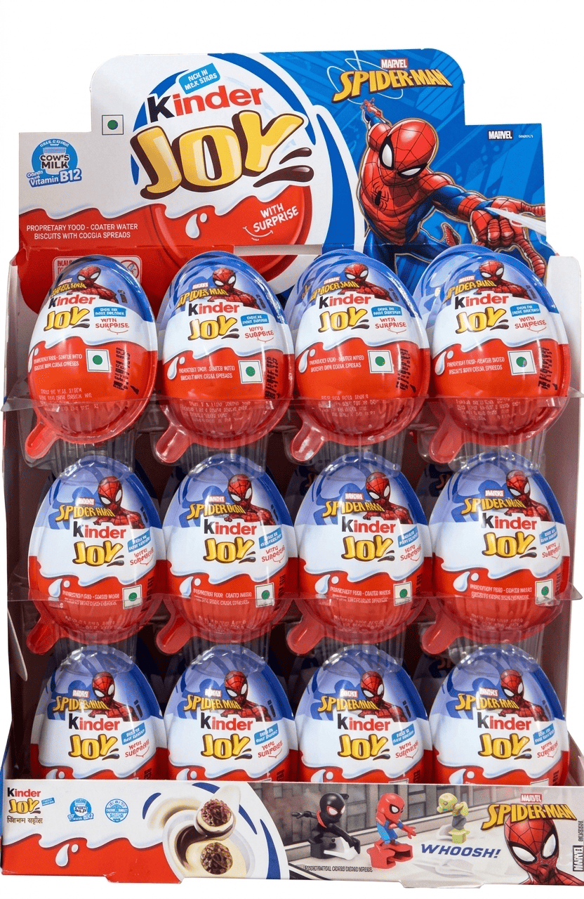 Шоколадні яйця Kinder Joy Spider Man 24 шт. х 20 г (3053482077)