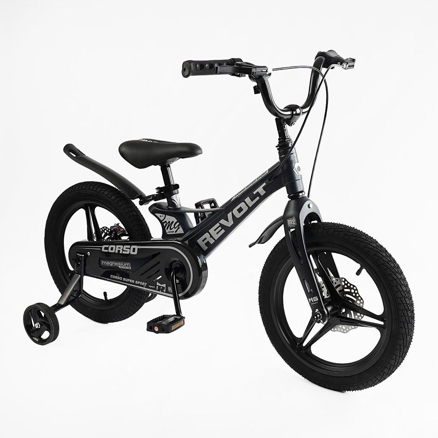 Велосипед двоколісний Corso Revolt 16" дитячий магнієвий Чорний - фото 1 Велосипед двоколісний Corso Revolt 16" дитячий магнієвий Чорний - фото 1