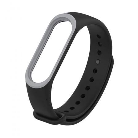Ремешок для фитнес браслета Xiaomi Mi Band 3 4 Black/Grey