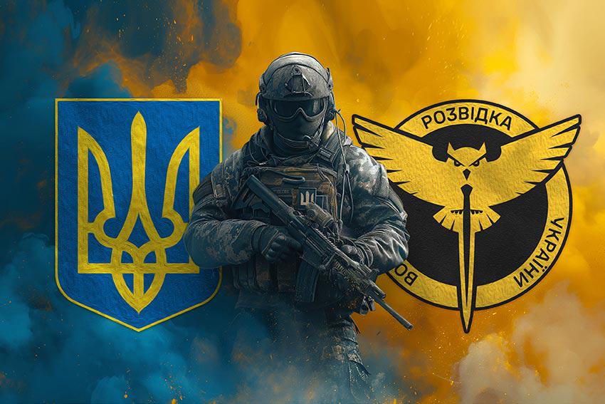 Прапор Воїн з Гербом України Воєнна розвідка Емблема новий зразок (30295164)