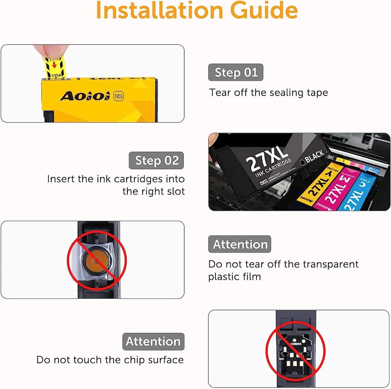 Картриджи для принтеров AOIOI Epson 27 27XL - фото 4 Картриджи для принтеров AOIOI Epson 27 27XL - фото 4