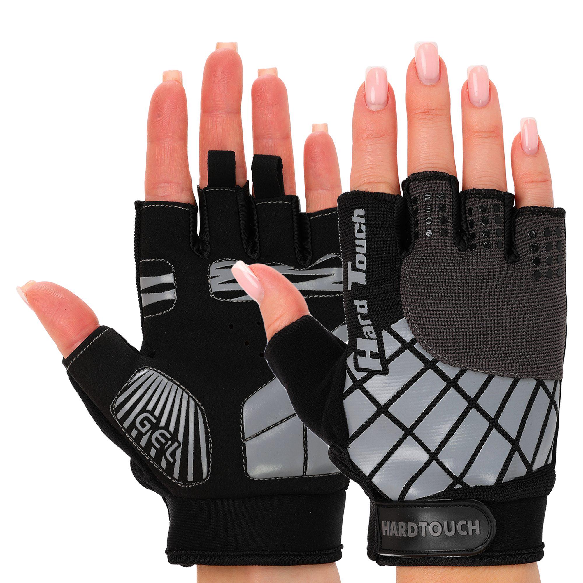 Перчатки для спорта Hard Touch BC-8089 PVC PL открытые пальцы S Серый (BC-8089_Серый_S)