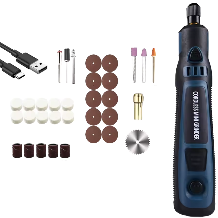 Мини-гравёр аккумуляторный RIAS CM01 USB 3,7V 32 пред. Black-Blue (3_08582)