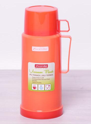 Термос Kamille Glass зеркальная колба и 2 чашки 1000 мл