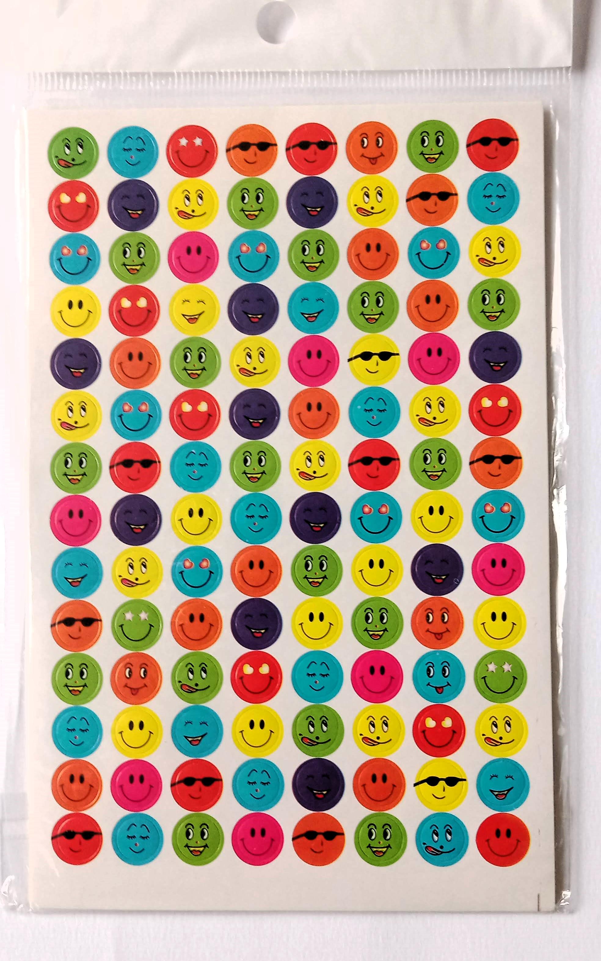 Наклейка для оценок смайлики разноцветные 10 л 1120 шт.