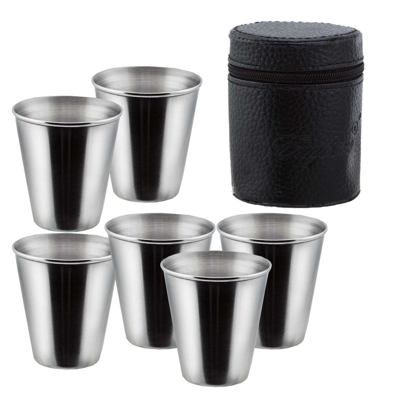 Рюмки нержавіючі в чохлі Empire Стандарт V 6 шт. 0,06 л (3550) - фото 1