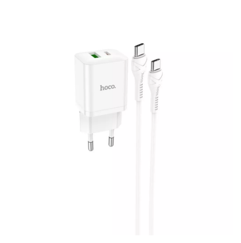 Зарядное устройство с кабелем Type-C to Type-C Hoco N28 Founder 20 W Type-C/USB White (568611)