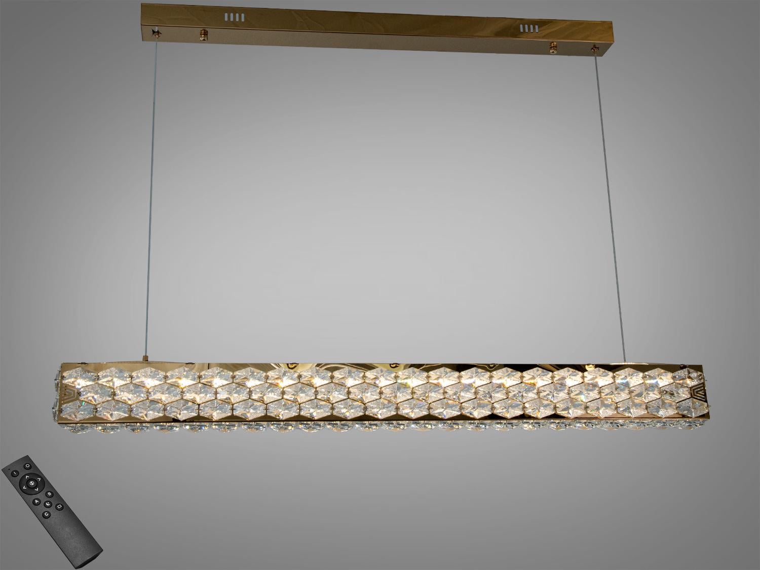 Люстра подвесная Diasha LED пульт 43Вт Золотой (7891/1000S-gold)