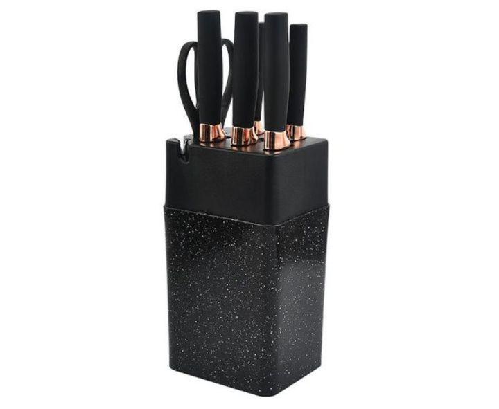 Набір ножів MAG-709 нержавіюча сталь з підставкою 7 пр. Чорний - фото 3 Набір ножів MAG-709 нержавіюча сталь з підставкою 7 пр. Чорний - фото 3