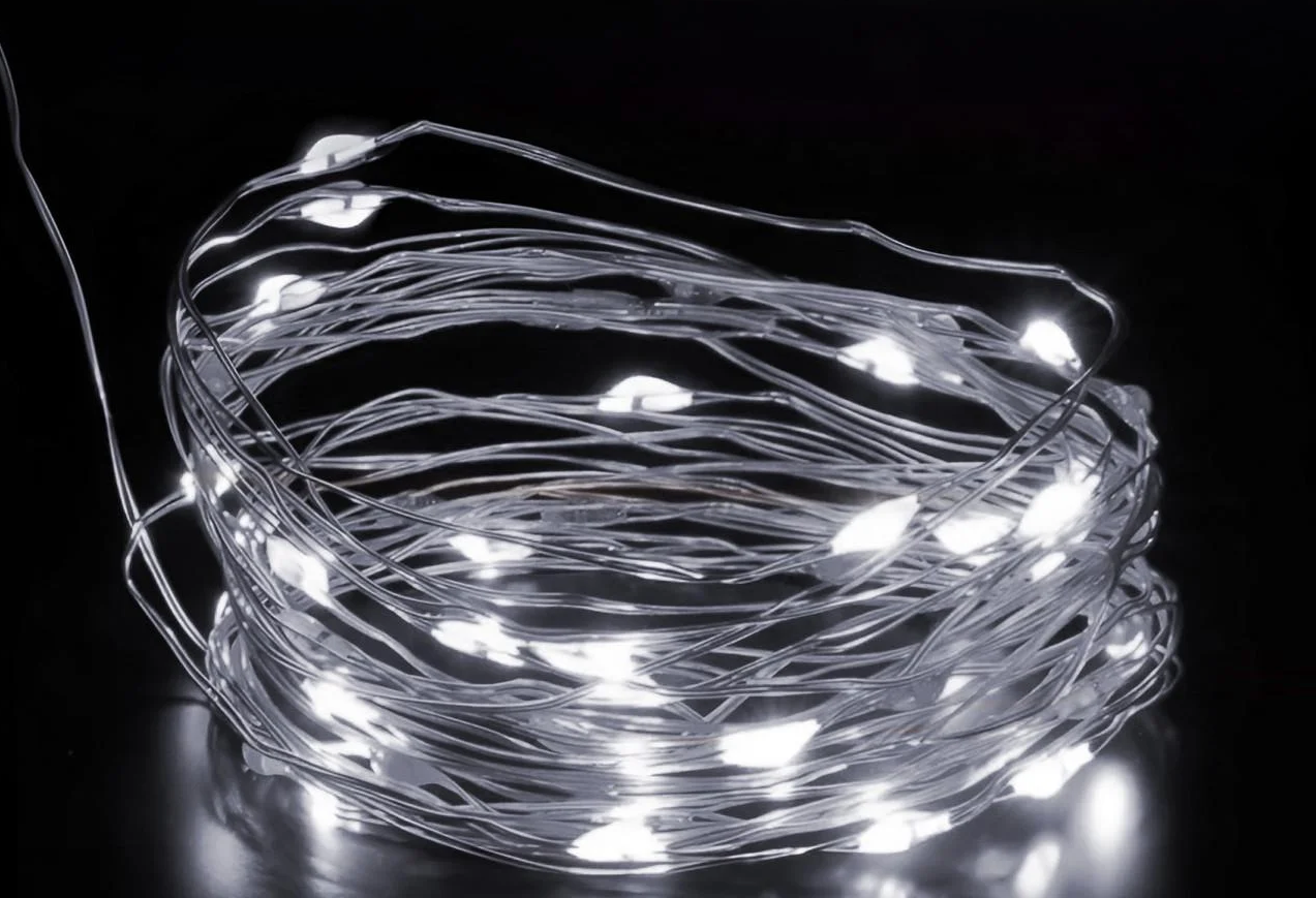 Гирлянда-роса Капля USB на 200 LED светодиодов белый провод 20 м Белый (5327)